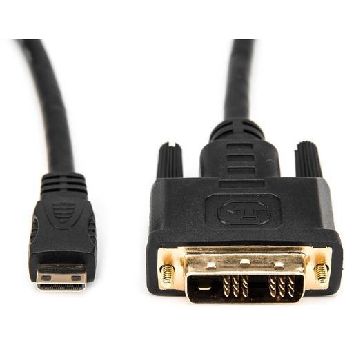 Rocstor 3ft Mini HDMI to DVI-D Cable - M/M - 3 ft DVI-D/Mini-HDMI Video Cable for Notebook, Projector, Tablet, Tablet PC, Audio/Video Device - First End: 1 x HDMI (Mini Type C) Male Digital Audio/Video - Second End: 1 x DVI-D Male Digital Video - Support