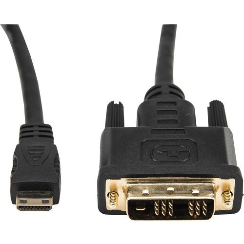 Rocstor 10ft Mini HDMI to DVI-D Cable - M/M - 10 ft DVI-D/Mini-HDMI Video Cable for Notebook, Projector, Tablet, Tablet PC, Audio/Video Device - First End: 1 x HDMI (Mini Type C) Male Digital Audio/Video - Second End: 1 x DVI-D Male Digital Video - Suppo