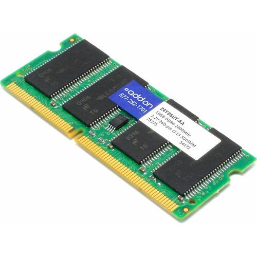 Add-On Computer AddOn HP 16GB DDR4 SDRAM Memory Module - 16 GB (1 x 16GB) DDR4 SDRAM - 2400 MHz - CL15 - 1.20 V - Non-ECC - Unbuffered - 260-pin - SoDIMM - Lifetime Warranty